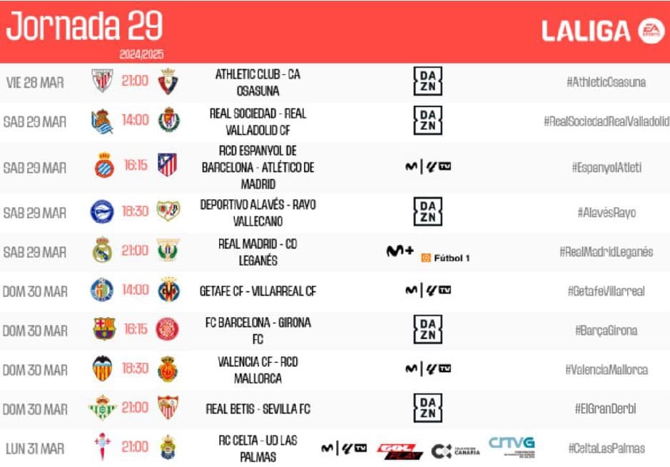 Este es el horario del Gran Derbi
