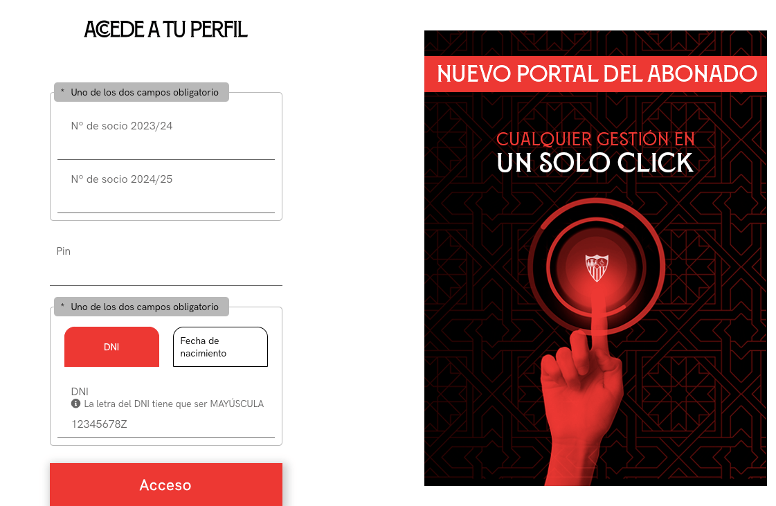 El Sevilla FC solicita a sus abonados una foto para el carnet de socio