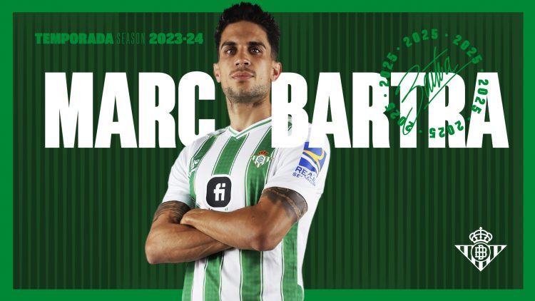 Imagen de la renovación de Marc Bartra | Imagen: Real Betis