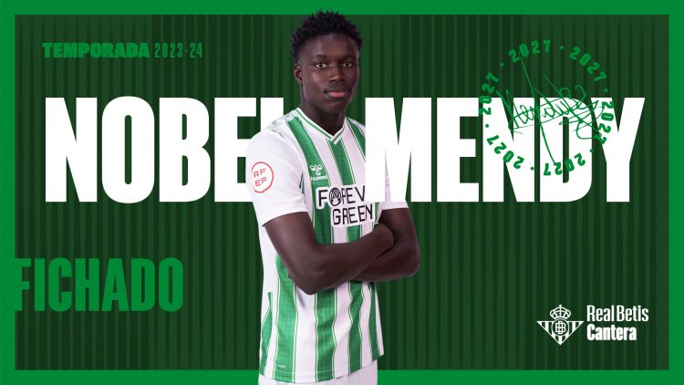 Imagen de Nobel Mendy como nuevo jugador en propiedad del Betis | Imagen: Real Betis