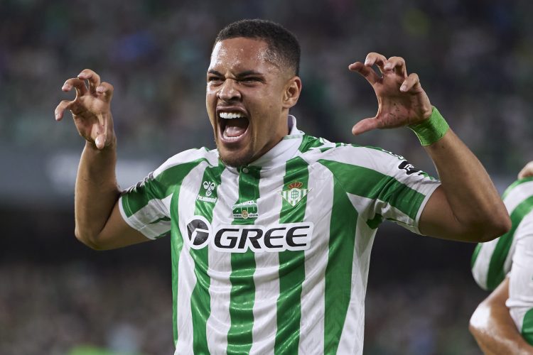 Vitor Roque celebrando un gol con el Real Betis. Vía: Real Betis
