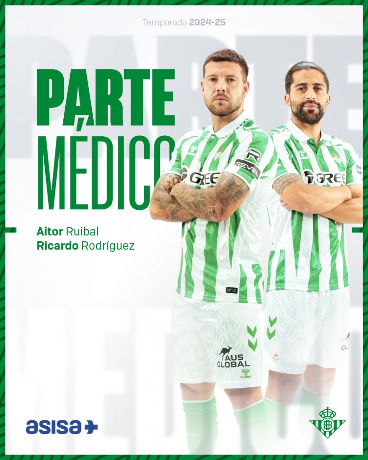 El Betis ya conoce el parte médico de Ruibal y Ricardo Rodríguez