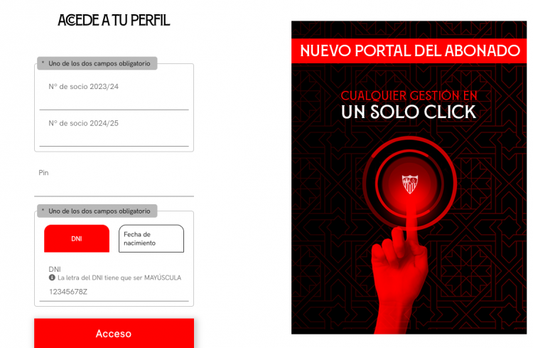 El Sevilla FC solicita a sus abonados una foto para el carnet de socio