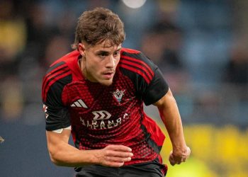 Hugo Rincón durante un partido con el Mirandés | Vía Instagram