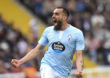 Borja Iglesias celebrando un gol con el Celta de Vigo. | Imagen: X.