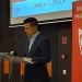 Carlos Jiménez ofreciendo unas palabras en el encuentro de peñas del Sevilla FC. | Imagen: Página web del Sevilla FC.