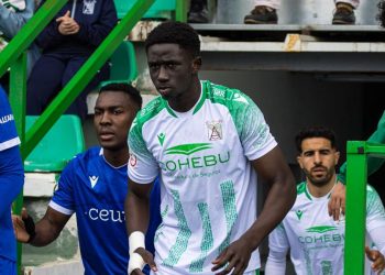 Gnangoro Bouare en un partido con el Atlético Sanluqueño