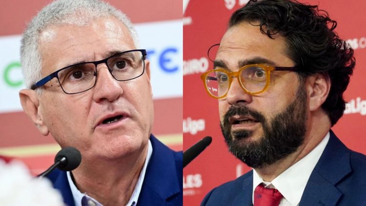 Antonio Cordón (Olympiakos) y Víctor Orta (Sevilla FC)