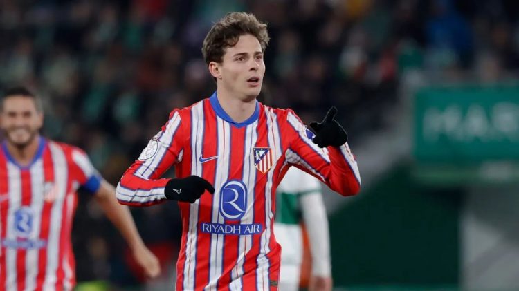 Rodrigo Riquelme celebrando un gol con el Atlético de Madrid. | Imagen: X.