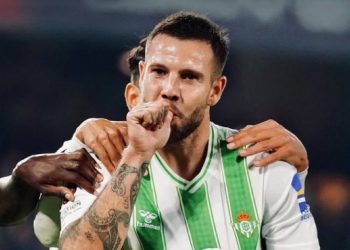 Aitor Ruibal celebrando un gol anotado con el Real Betis. | Imagen: X.