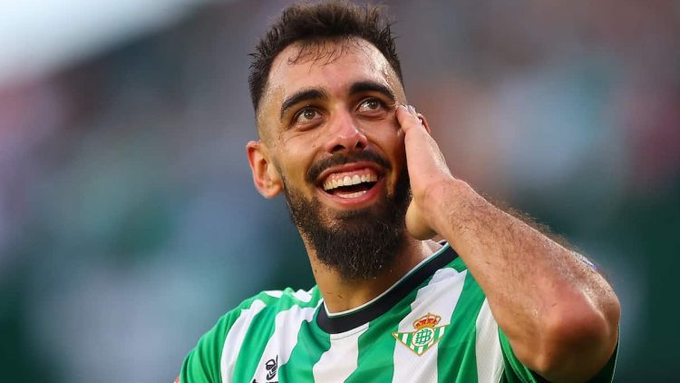 Borja Iglesias celebrando un gol anotado con el Real Betis. | Imagen: perfil de X @ZonaMixta__.