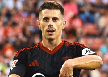 Alfon González celebrando un gol anotado con el Sevilla. | Imagen: X.