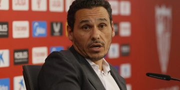 Del Nido Carrasco, presidente del Sevilla FC, durante una rueda de prensa. | Imagen: perfil de X @ZonaMixta__.