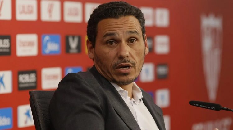 Del Nido Carrasco, presidente del Sevilla FC, durante una rueda de prensa. | Imagen: perfil de X @ZonaMixta__.