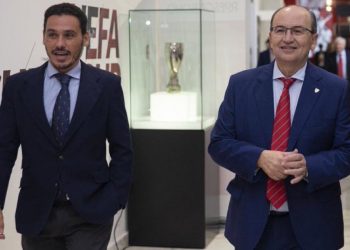Del Nido Carrasco y José Castro, presidente y vicepresidente del Sevilla FC respectivamente. | Imagen: X.