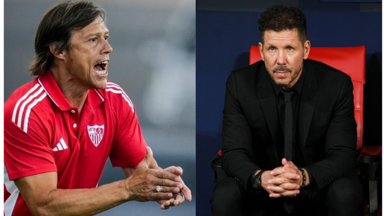 Matías Almeyda, entrenador del Sevilla FC, y Diego Pablo Simeone, entrenador del Atlético de Madrid.| Imagen: Edit Luis Alfonso Fernández.