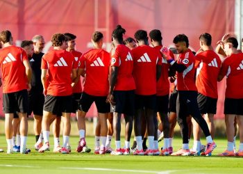Jugadores del Sevilla, durante una sesión de entrenamiento. | Imagen: perfil de X @SevillaFC.