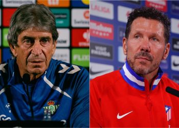 Simeone y Pellegrini, entrenadores de Real Betis y Atlético de Madrid