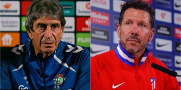Simeone y Pellegrini, entrenadores de Real Betis y Atlético de Madrid