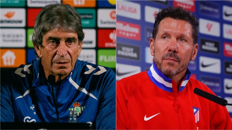 Simeone y Pellegrini, entrenadores de Real Betis y Atlético de Madrid