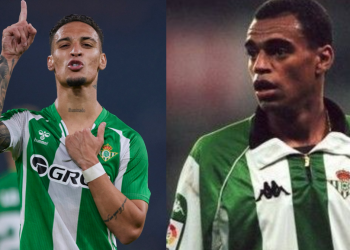 Antony y Denílson defendiendo la camiseta del Real Betis. | Imagen: Edit Luis Alfonso Fernández.