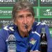 Pellegrini durante la rueda de prensa del Betis