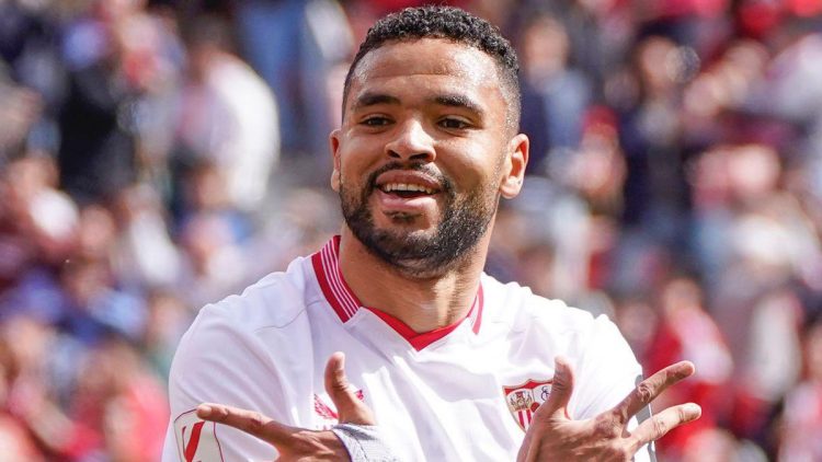 Youssef En-Nesyri celebrando un gol anotado con el Sevilla FC. | Imagen: perfil de X @SevillaFC.