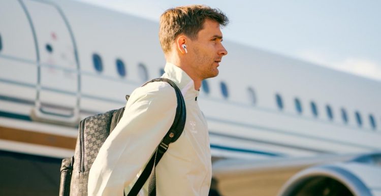 Diego Llorente, jugador del Betis, en Croacia. | Imagen: perfil de X @RealBetis.