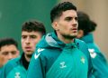 Jugadores del Betis realizando un entrenamiento. | Imagen: perfil de X @RealBetis.