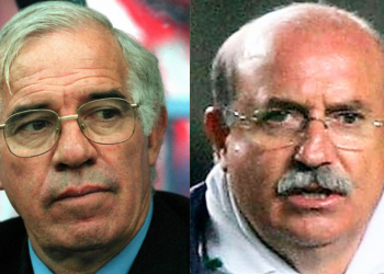 Luis Aragonés y Lorenzo Serra Ferrer, entrenadores de Juan Sabas. | Imagen: Edit Luis Alfonso Fernández.