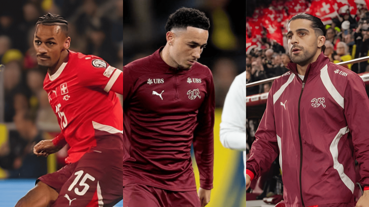 Sow, Vargas y Ricardo Rodríguez vistiendo los colores de su selección. | Imagen: Edit Zona Mixta.