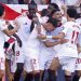 Jugadores del Sevilla celebrando un gol. | Imagen: X.