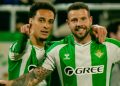 Ruibal y Antony celebrando un gol en un partido del Betis. | Imagen: X.