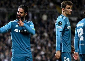 Isco celebrando un gol ante el Vitória Guimarães. | Imagen: X.