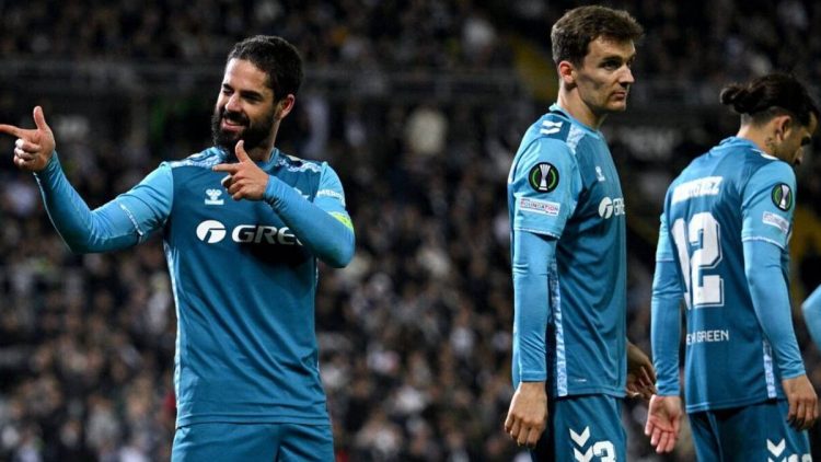 Isco celebrando un gol ante el Vitória Guimarães. | Imagen: X.